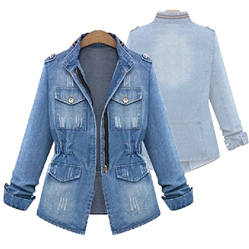 Generic Denim Jacke Komfortable Übergangsjacke...