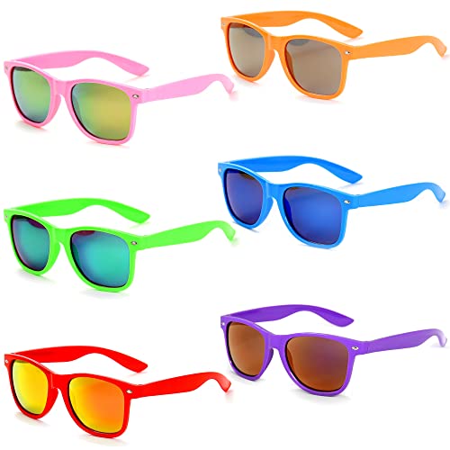 6 Stücke Neon Sonnenbrille Set Herren Unisex...