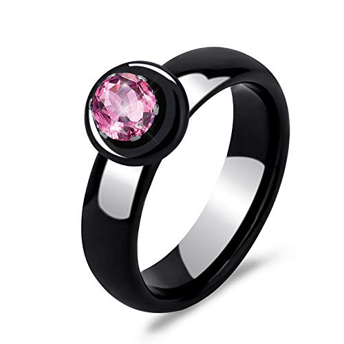 Zuiaidess Keramik Ring,Rose Red Jewel Engagement...