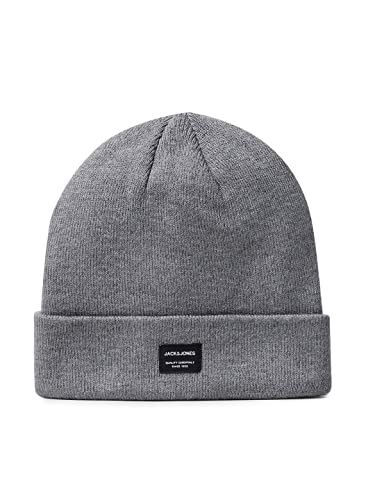 Jack and Jones Herren DNA Logo Beanie Mütze Grau...