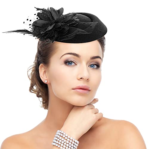 Yolev Vintage Fascinators Hut 20er 50er Blume...