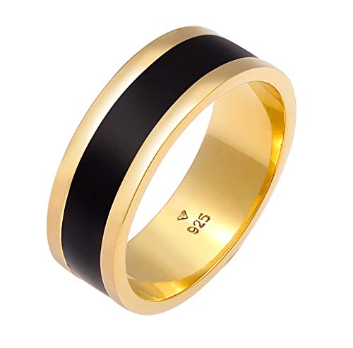 Kuzzoi Herrenring (8 mm) golden mit Emaille,...