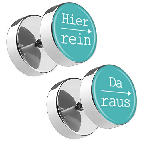 Piersando Damen Herren Ohrstecker mit runder...