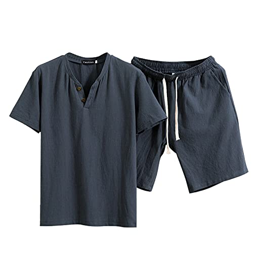 CHIDY Sommer Lässig Einfarbig Shirt Shorts Sets...
