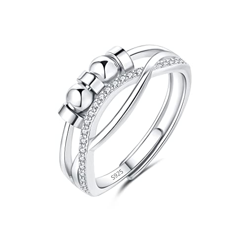 Cangall Silber Anxiety Rings, 925 Sterling Silber...