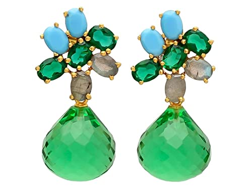 Gemshine Ohrringe mit grünen Turmalin Quarz...