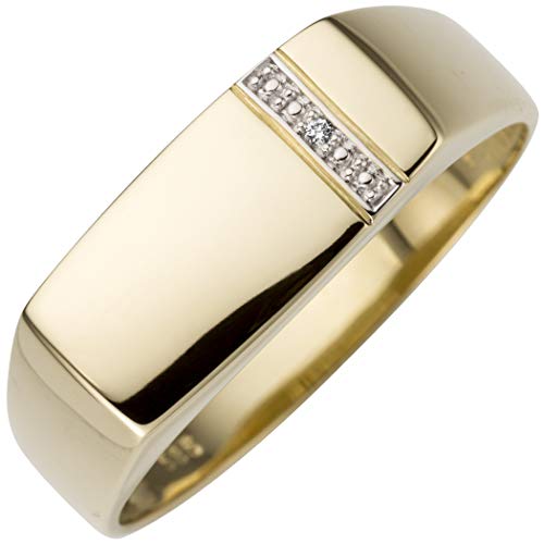 JOBO Herren-Ring aus 585 Gold mit Diamant Größe...