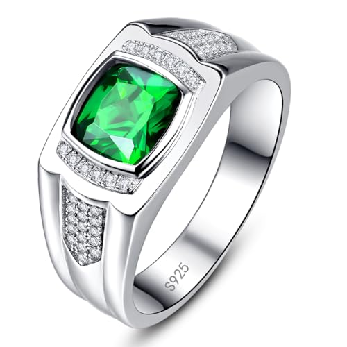 BONLAVIE Herrenring Smaragd, Herren Ringe 925...