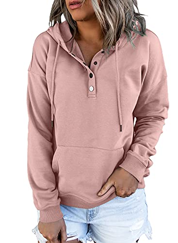 Dokotoo Kapuzenpullover Damen Knopfleiste Hoodie...