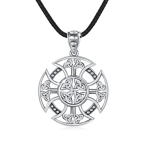 Keltisches Halskette 925 Sterling Silber Kreuz...