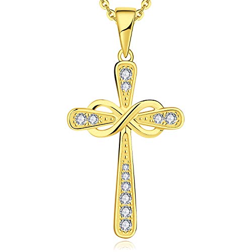 JO WISDOM Damen Kreuz Kette Silber 925,Halskette...