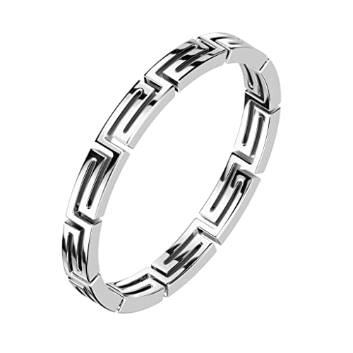 Paula & Fritz® Ring Damen Bandring Silber 316L...