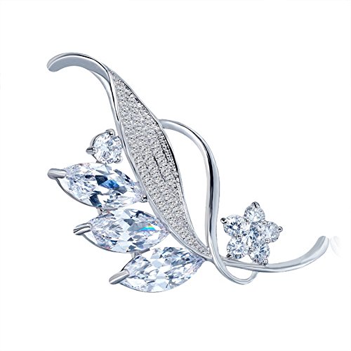 Deyanse Brosche Damen, Blatt Brosche Silber...