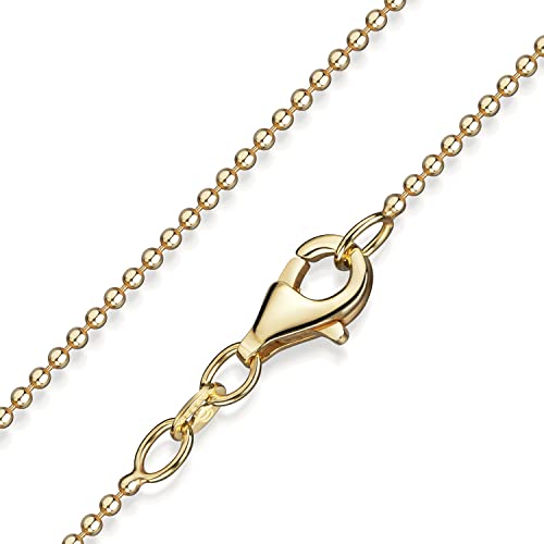Materia Kugelkette Silber 925 vergoldet 1mm Gold...