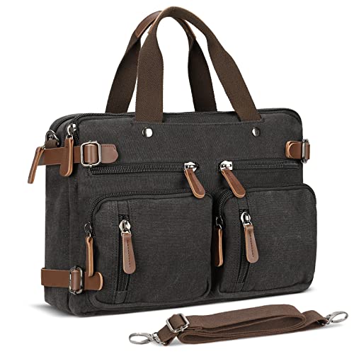 3- in-1 Laptoptasche Leinwand Messenger Rucksack...