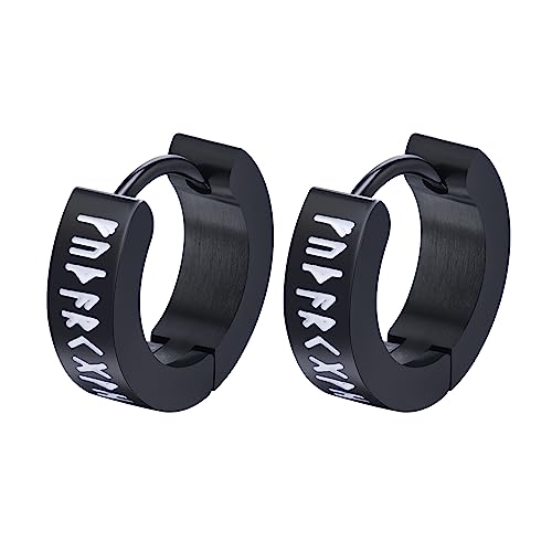 Nordischer Wikinger Hoop Ohrring Herren - Amulett...