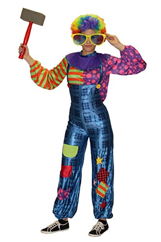 Foxxeo Clown Kostüm für Damen mit Latzhose und...