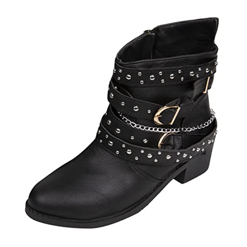 Winterstiefel Damen, Stiefeletten Damen mit Absatz...