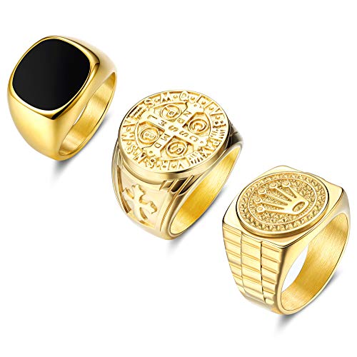 Adramata Wide Siegelring Edelstahl Ringe Herren...