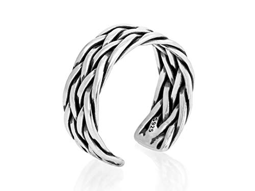 Nature Rebel Herren Ring breit 925 Silber offen...