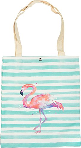 styleBREAKER Stofftasche mit Streifen und Flamingo...