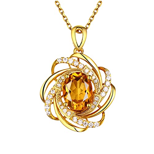 NSOT Damenschmuck Citrinkette volle Anhänger...
