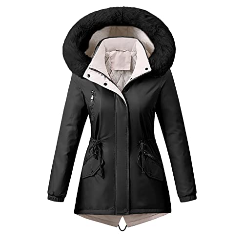 AACH Damen Winterjacke Parka Jacke Fellkapuze...