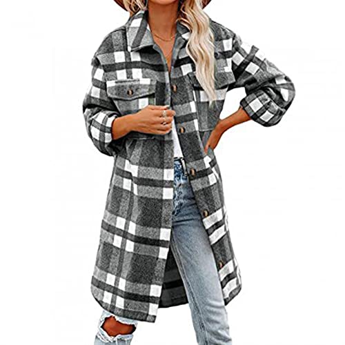 Sawmew Flannel Hemd Frauen Kariert Flanellhemd...