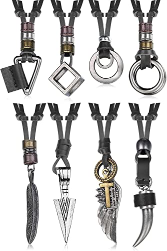 Diamday 8 Stück Leder Halskette für Männer...