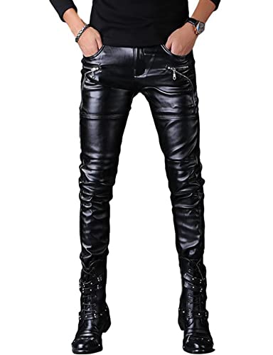 Idopy Herren Rock Punk Hip Hop Kunstleder...