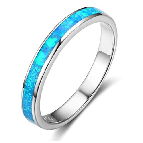 YAZILIND S925 Sterling Silber Ring Opal Statement...