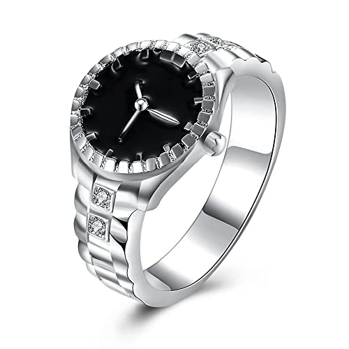DJMJHG Schmuck Versilbert Mode Runde Uhrenringe...