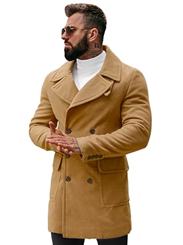 OZONEE Herren Mantel Wintermantel Trenchcoat...