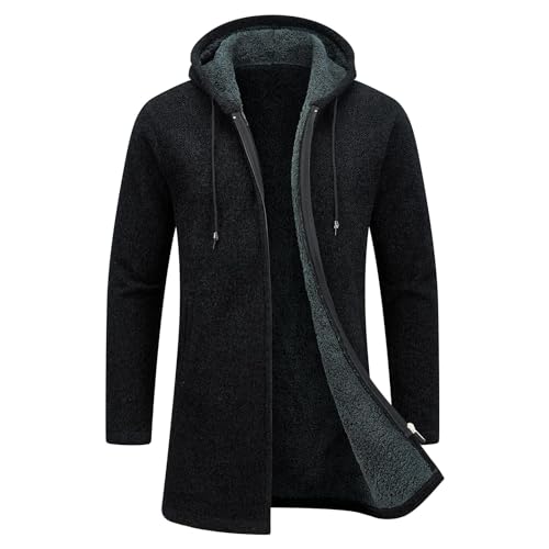 Kudoro Herren-Strickjacke, dicker Kapuzenpullover,...