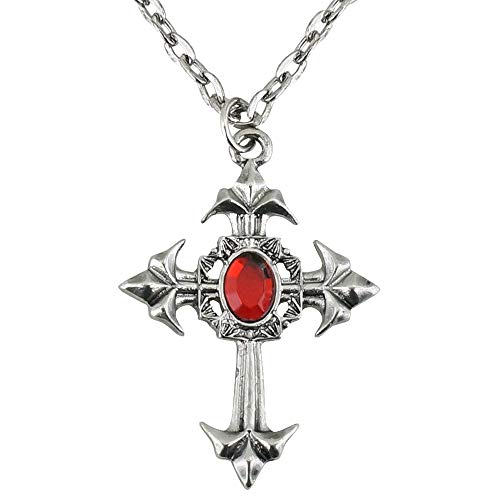 Widmann 7510K - Kette, gotisches Kreuz mit rotem...