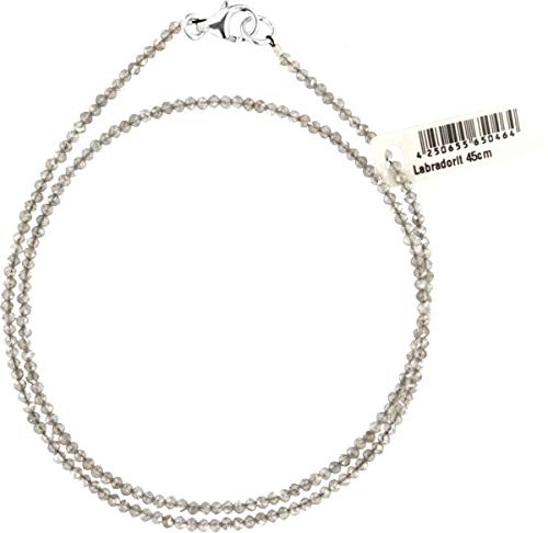 Labradorit Kette 45cm ca. 1-2mm facettiert 925...