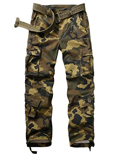 Siyecaoo Damen Hosen Cargo Hose Multi Taschen...