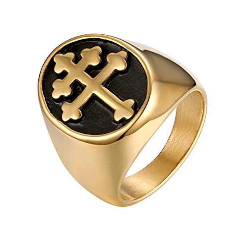 JewelryWe Schmuck Retro Herren-Ring Edelstahl...
