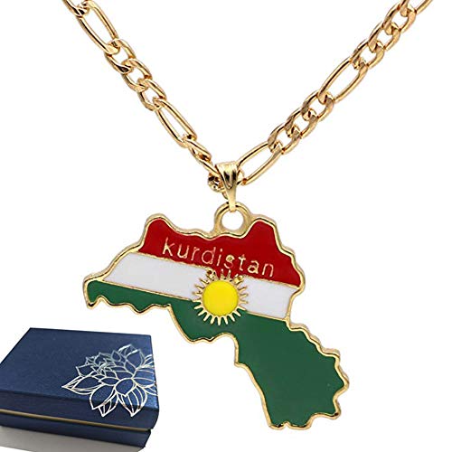 BBYaki Kurdistan Premium Kette Kurd Karte Fahne...