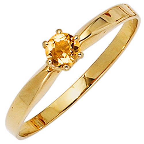 Jobo Damen Ring 585 Gold Gelbgold 1 Citrin orange...