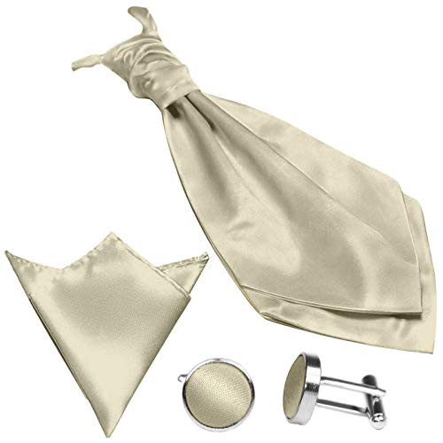 GASSANI (3er-Set Plastron Krawatten-Schal Breit,...