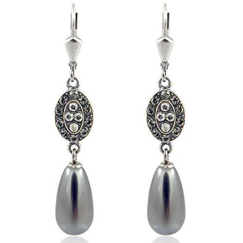 Jugendstil Ohrringe Silber Swarovski Kristalle und...
