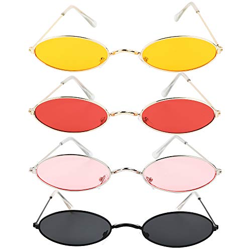 4 Paar Oval Brille Partybrillen Set Retro Brille...
