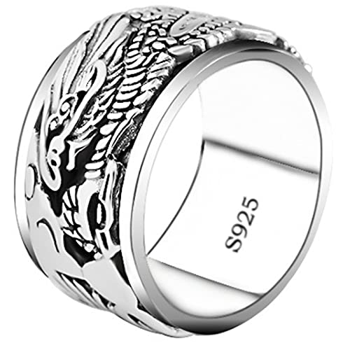 CHXISHOP Herrenring, 925 Silber Schmuck,...