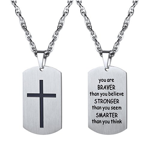 PROSTEEL Halskette Herren Edelstahl Kette mit Dog...