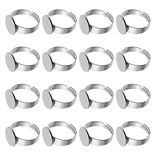 EXCEART 20pcs Ring Rohlinge Verstellbare...