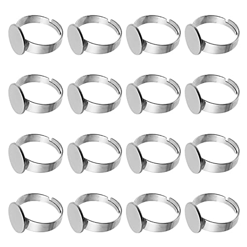 EXCEART 20pcs Ring Rohlinge Verstellbare...