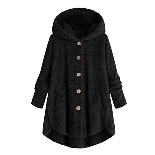 EMATOP Plüschjacke Damen Lässige Fleece Jacke...