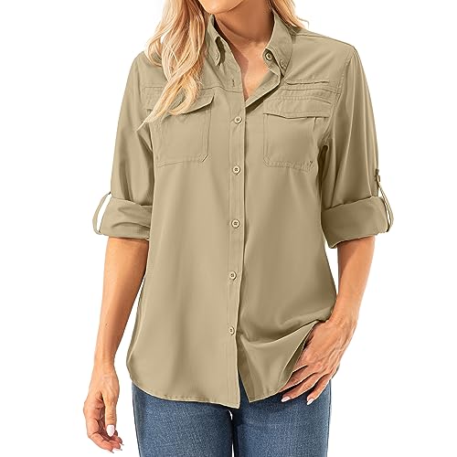 Asfixiado Damen Hemdbluse UV Shirt UPF 50+ Safari...