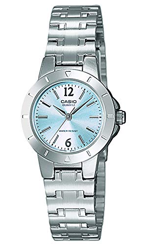 Casio Damen Analog Quarz mit Edelstahl Armbanduhr...